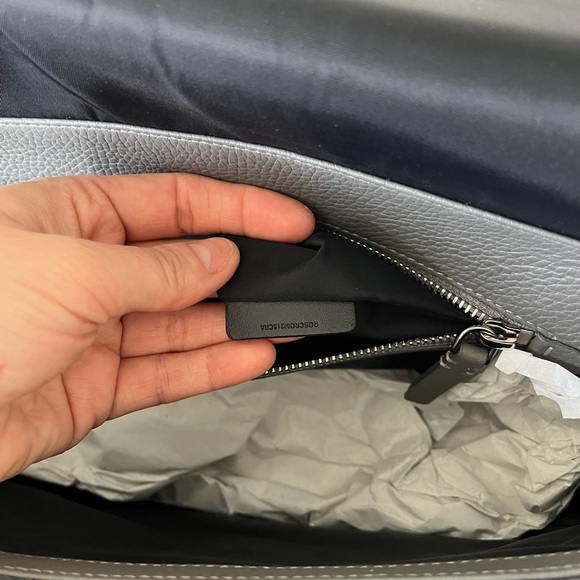 Burberry Grey Embossed Logo Messenger Bag - Picture 8 of 14